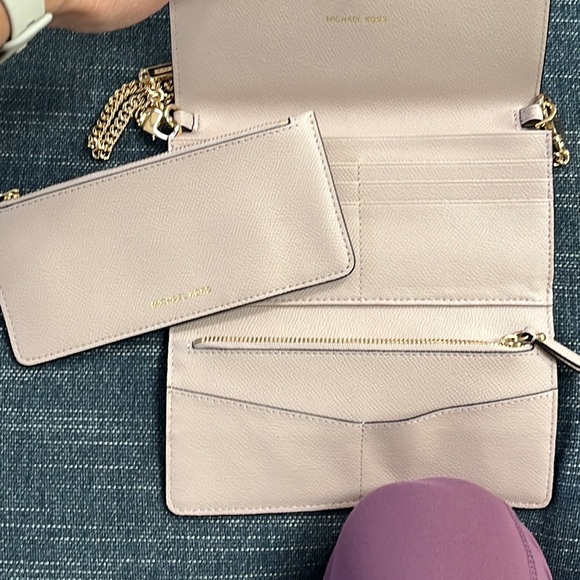 Michael Kors Cream and Gold Clutch Wristlet